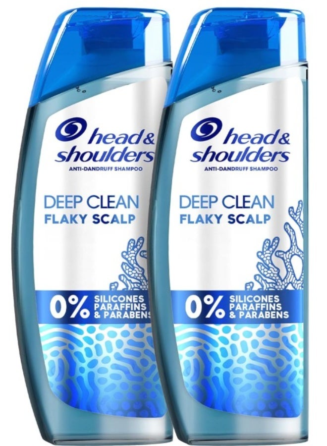 Head & Shoulders Deep Clean For SEVERE Flaky Scalp, Anti-Dandruff Shampoo, Free of Silicones, Parabens and Paraffins, 2x400 ml, Pack of 2 - Image 1